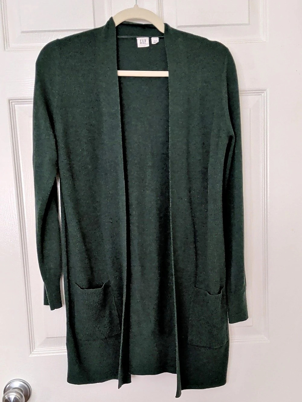 GAP Emerald Green Long Sleeve Open Front Cardigan with Pockets XS